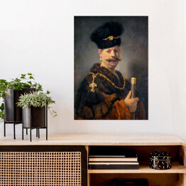 Plakat samoprzylepny Rembrandt Szlachcic polski. Reprodukcja