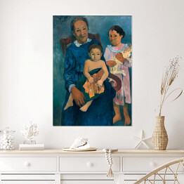 Plakat Paul Gauguin Polinezyjska kobieta z dziećmi. Reprodukcja