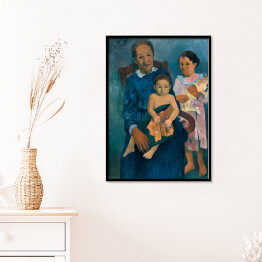 Plakat w ramie Paul Gauguin Polinezyjska kobieta z dziećmi. Reprodukcja
