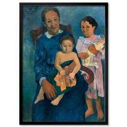 Plakat w ramie Paul Gauguin Polinezyjska kobieta z dziećmi. Reprodukcja