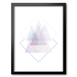 Obraz w ramie Ilustracja -pastelowe trójkąty na białym tle