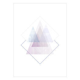 Plakat samoprzylepny Ilustracja -pastelowe trójkąty na białym tle