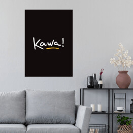 Plakat samoprzylepny "Kawa!" - typografia