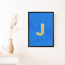 Obraz w ramie Kolorowe litery z efektem 3D - "J"
