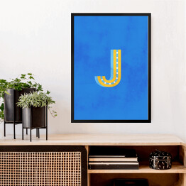 Obraz w ramie Kolorowe litery z efektem 3D - "J"