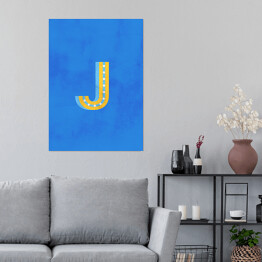 Plakat samoprzylepny Kolorowe litery z efektem 3D - "J"