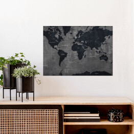 Plakat samoprzylepny Industrialna mapa świata w ciemnych kolorach