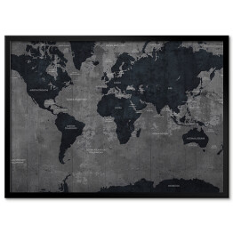 Obraz klasyczny Industrialna mapa świata w ciemnych kolorach