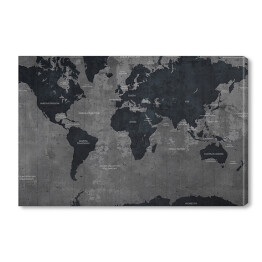 Obraz na płótnie Industrialna mapa świata w ciemnych kolorach