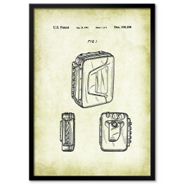 Obraz klasyczny Walkman. Rysunek patentowy US Patent w stylu retro