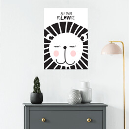 Plakat samoprzylepny Ilustracja - lew z hasłem motywacyjnym