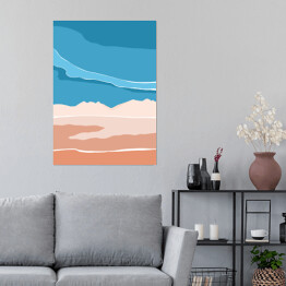 Plakat samoprzylepny Ilustracja - krajobraz górski w pastelowych barwach