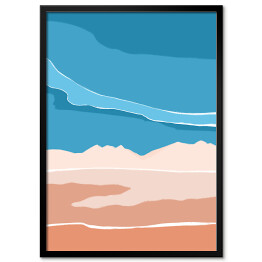 Plakat w ramie Ilustracja - krajobraz górski w pastelowych barwach