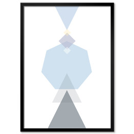 Obraz klasyczny Ilustracja - figury geometryczne w odcieniach błękitu i fioletu na białym tle