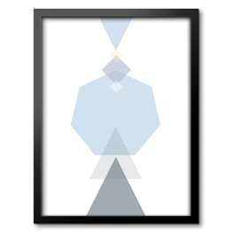 Obraz w ramie Ilustracja - figury geometryczne w odcieniach błękitu i fioletu na białym tle