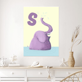 Plakat Alfabet - S jak słoń