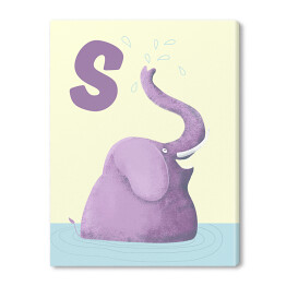 Obraz na płótnie Alfabet - S jak słoń