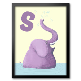 Obraz w ramie Alfabet - S jak słoń