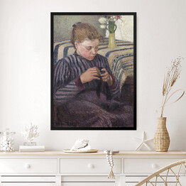 Obraz w ramie Camille Pissarro Kobieta naprawiająca. Reprodukcja obrazu