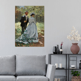 Plakat samoprzylepny Claude Monet The Promenaders, Bazille and Camille. Reprodukcja obrazu