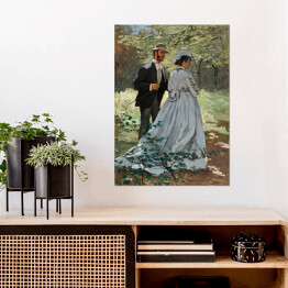 Plakat samoprzylepny Claude Monet The Promenaders, Bazille and Camille. Reprodukcja obrazu