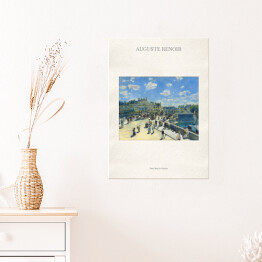 Plakat samoprzylepny Auguste Renoir "Pont Neuf w Paryżu" - reprodukcja z napisem. Plakat z passe partout