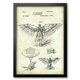 Obraz w ramie R. J. Spalding - patenty na rycinach vintage
