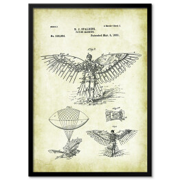 Plakat w ramie R. J. Spalding - patenty na rycinach vintage