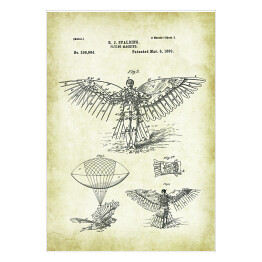 Plakat samoprzylepny R. J. Spalding - patenty na rycinach vintage