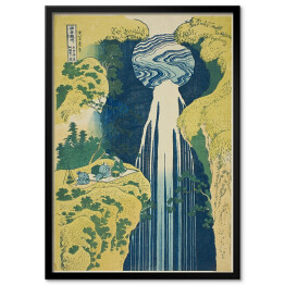 Plakat w ramie Hokusai Katsushika. Wodospad Amidy za Kiso Road. Reprodukcja