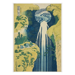 Plakat samoprzylepny Hokusai Katsushika. Wodospad Amidy za Kiso Road. Reprodukcja