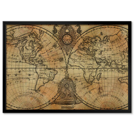 Plakat w ramie Mapa globu 