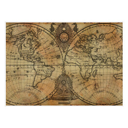 Plakat samoprzylepny Mapa globu 