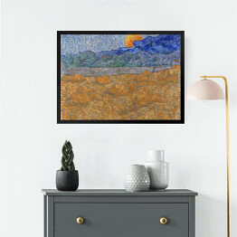 Obraz w ramie Vincent van Gogh Krajobraz z kłosami pszenicy i wschodzącym księżycem. Reprodukcja