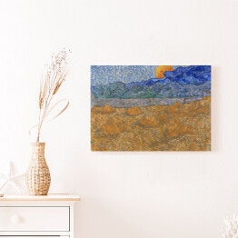 Obraz na płótnie Vincent van Gogh Krajobraz z kłosami pszenicy i wschodzącym księżycem. Reprodukcja