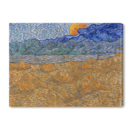Obraz na płótnie Vincent van Gogh Krajobraz z kłosami pszenicy i wschodzącym księżycem. Reprodukcja