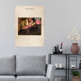 Plakat Stanisław Wyspiański "Helenka z wazonem" - reprodukcja z napisem. Plakat z passe partout