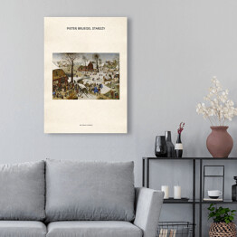 Obraz na płótnie Pieter Bruegel Starszy "Spis ludności w Betlejem" - reprodukcja z napisem. Plakat z passe partout