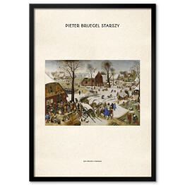 Obraz klasyczny Pieter Bruegel Starszy "Spis ludności w Betlejem" - reprodukcja z napisem. Plakat z passe partout