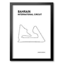 Obraz w ramie Bahrain International Circuit - Tory wyścigowe Formuły 1 - białe tło