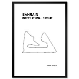 Plakat w ramie Bahrain International Circuit - Tory wyścigowe Formuły 1 - białe tło