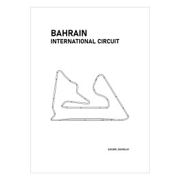 Plakat samoprzylepny Bahrain International Circuit - Tory wyścigowe Formuły 1 - białe tło