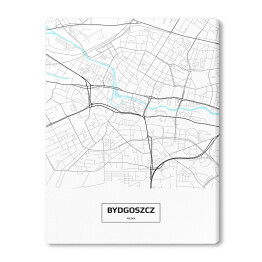 Obraz na płótnie Mapa Bydgoszczy z napisem na białym tle