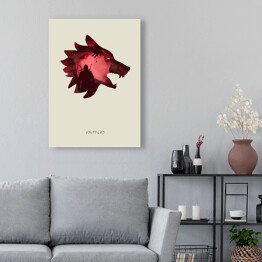 Obraz klasyczny Wiedźmin - wilk w odcieniach czerwieni