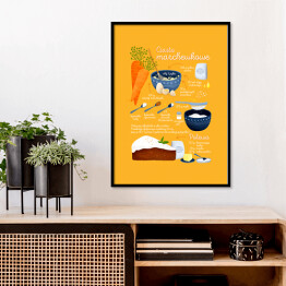 Plakat w ramie Ilustracja - przepis na ciasto marchewkowe
