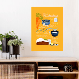 Plakat Ilustracja - przepis na ciasto marchewkowe