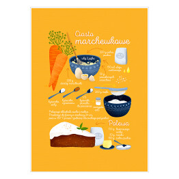Plakat samoprzylepny Ilustracja - przepis na ciasto marchewkowe