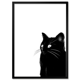 Obraz klasyczny Zaskoczony czarny kotek
