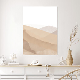 Plakat Pustynny krajobraz w beżowych barwach