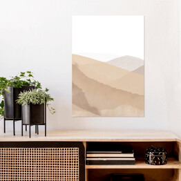 Plakat Pustynny krajobraz w beżowych barwach
